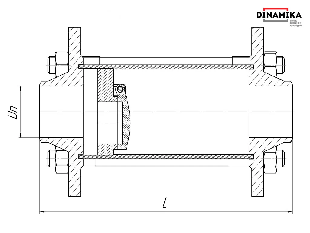 Обратный клапан 19нж38нж Ду250 межфланцевый